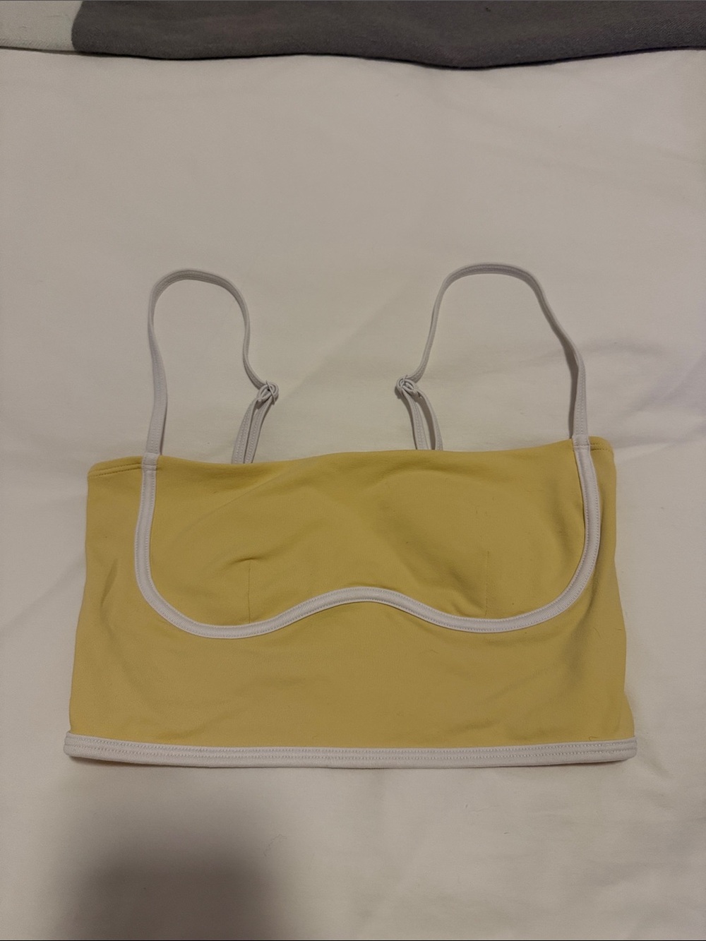 ALO Yoga Yellow Crop Tank with White Trim